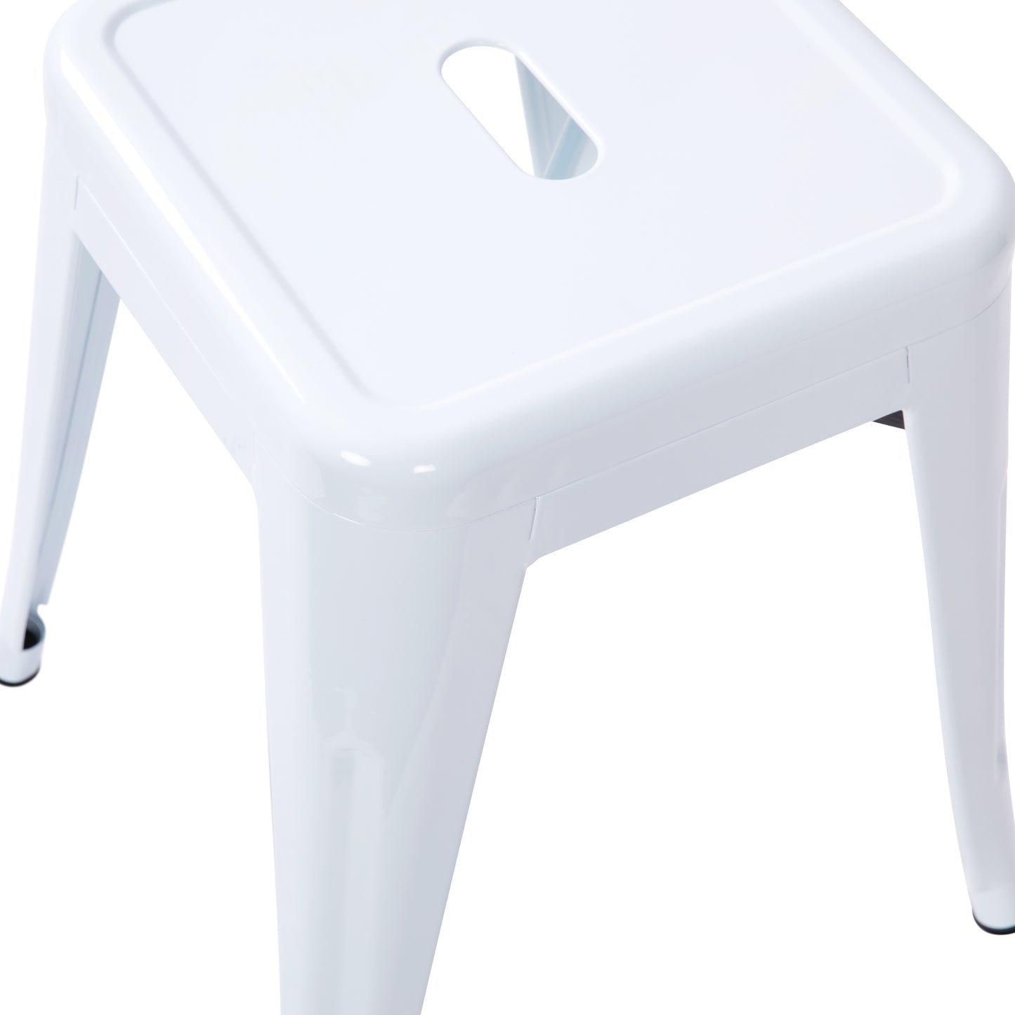 18" Table Height Stool, Stackable Backless Metal Indoor Dining Stool, Commercial Grade Restaurant Stool in White - Set of 4 White ET-BT3503-18-WH-GG