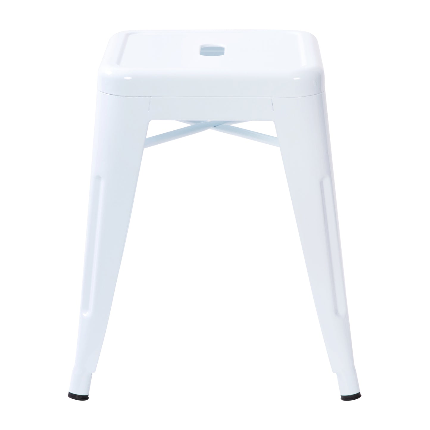 18" Table Height Stool, Stackable Backless Metal Indoor Dining Stool, Commercial Grade Restaurant Stool in White - Set of 4 White ET-BT3503-18-WH-GG