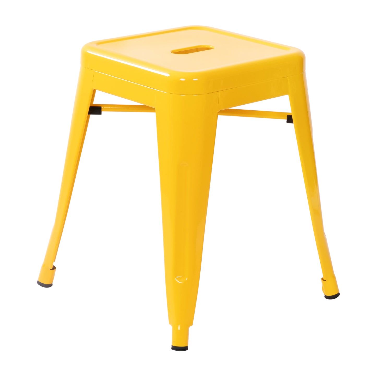 18" Table Height Stool, Stackable Backless Metal Indoor Dining Stool, Commercial Grade Restaurant Stool in Yellow - Set of 4 Yellow ET-BT3503-18-YL-GG