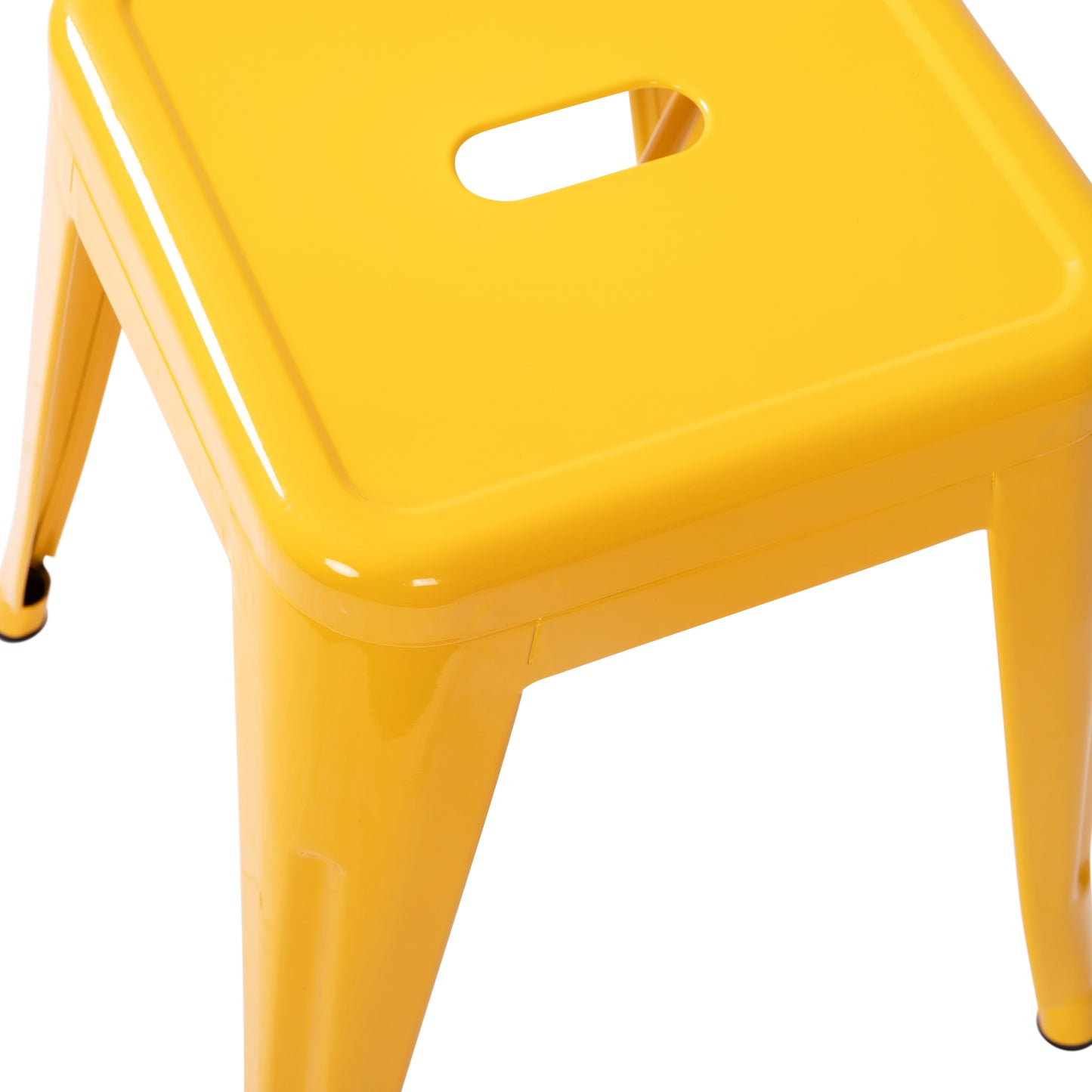 18" Table Height Stool, Stackable Backless Metal Indoor Dining Stool, Commercial Grade Restaurant Stool in Yellow - Set of 4 Yellow ET-BT3503-18-YL-GG