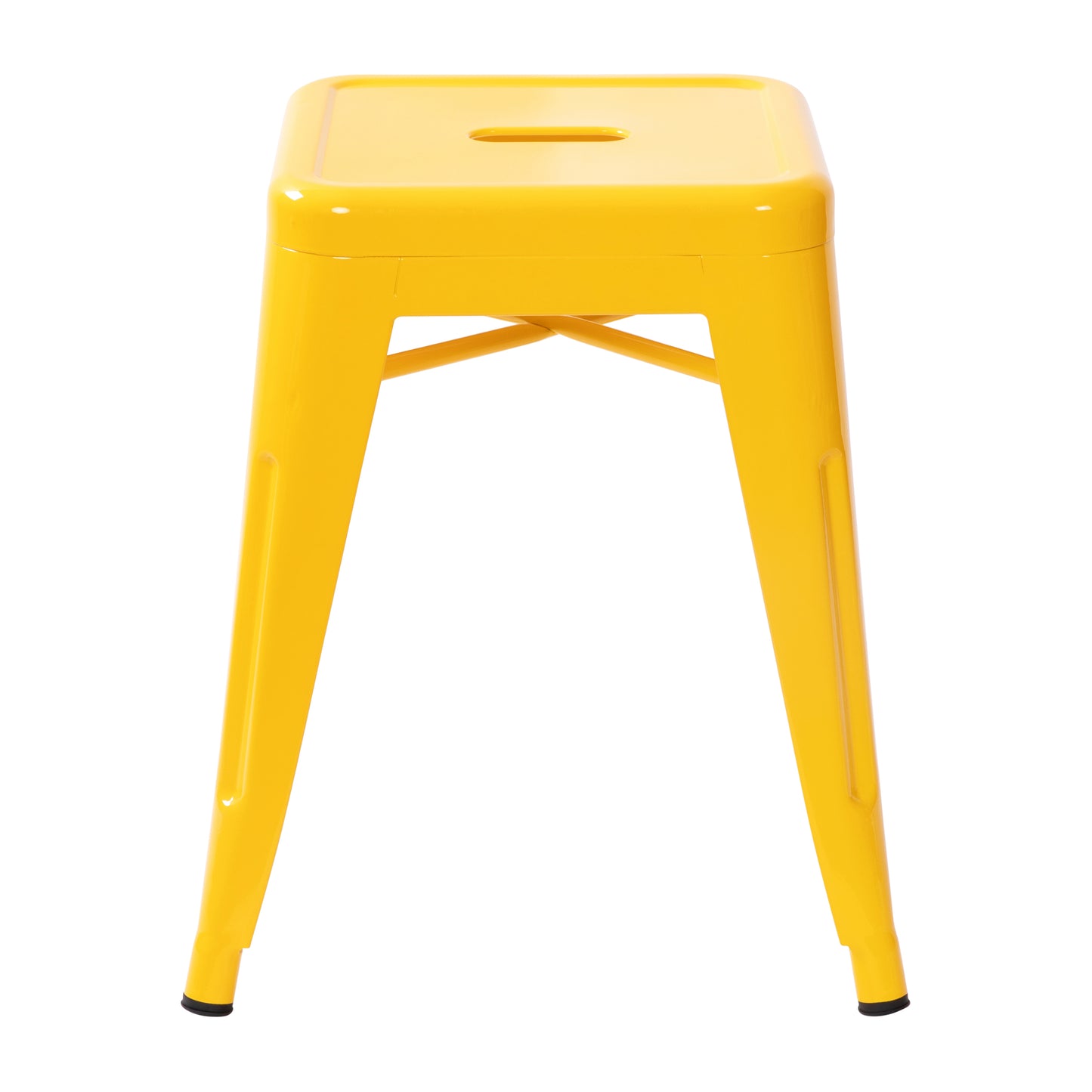 18" Table Height Stool, Stackable Backless Metal Indoor Dining Stool, Commercial Grade Restaurant Stool in Yellow - Set of 4 Yellow ET-BT3503-18-YL-GG