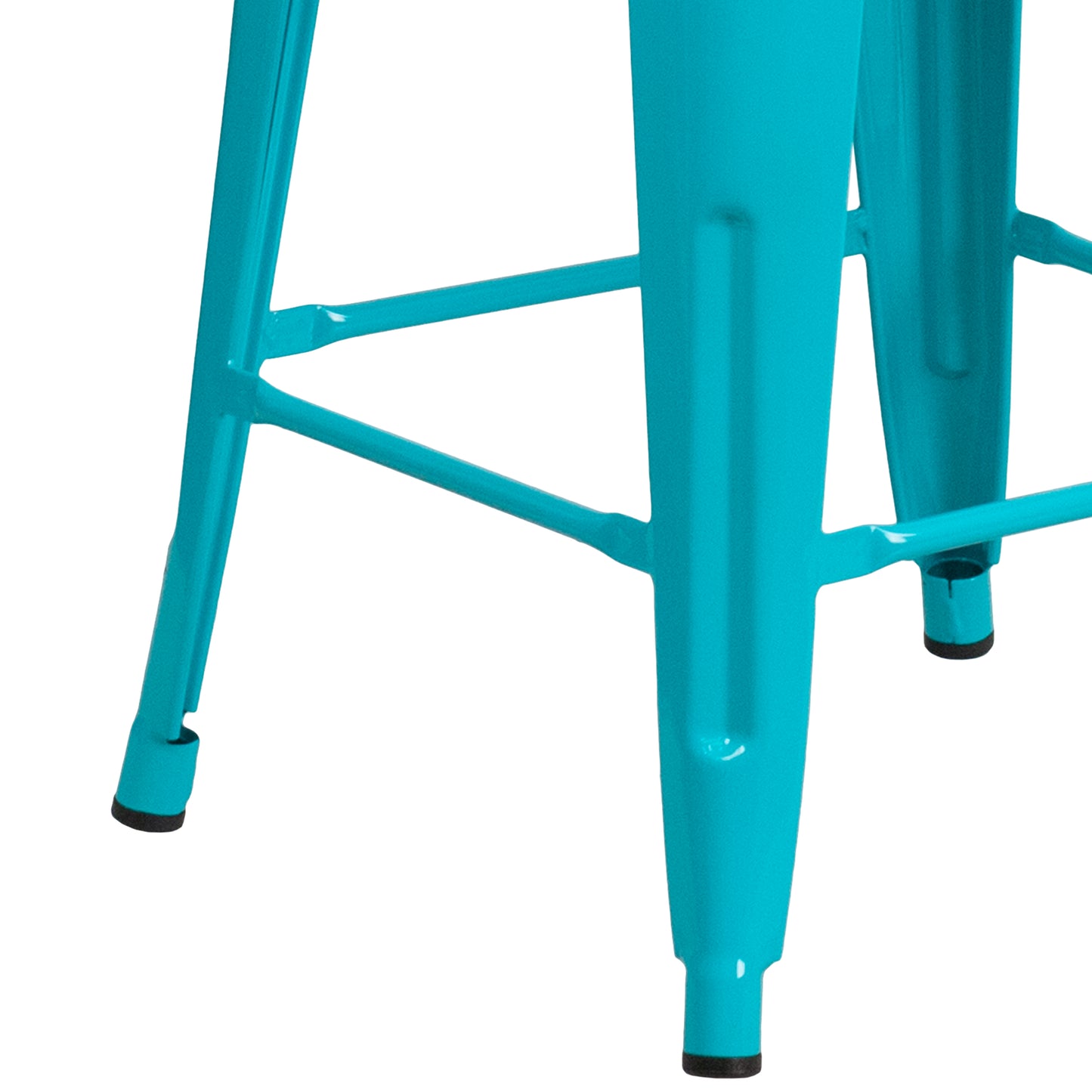 Kai Commercial Grade 24" High Backless Crystal Teal-Blue Indoor-Outdoor Counter Height Stool Crystal Teal-Blue