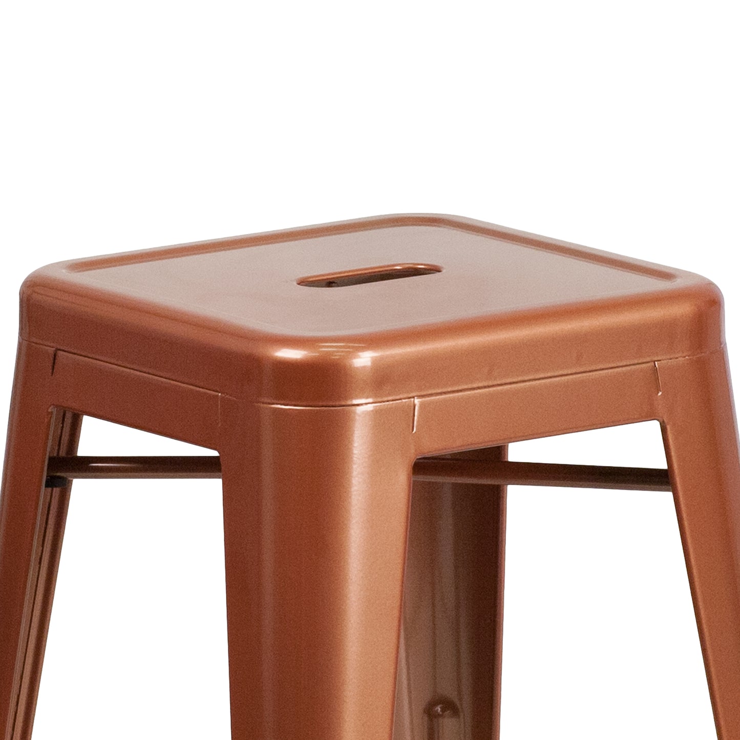 Kai Commercial Grade 24" High Backless Copper Indoor-Outdoor Counter Height Stool Copper