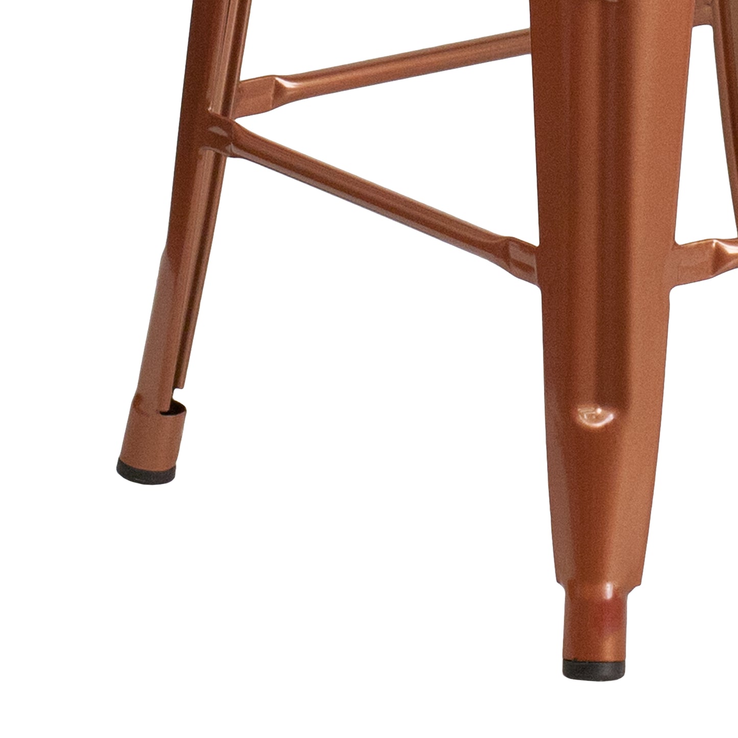 Kai Commercial Grade 24" High Backless Copper Indoor-Outdoor Counter Height Stool Copper