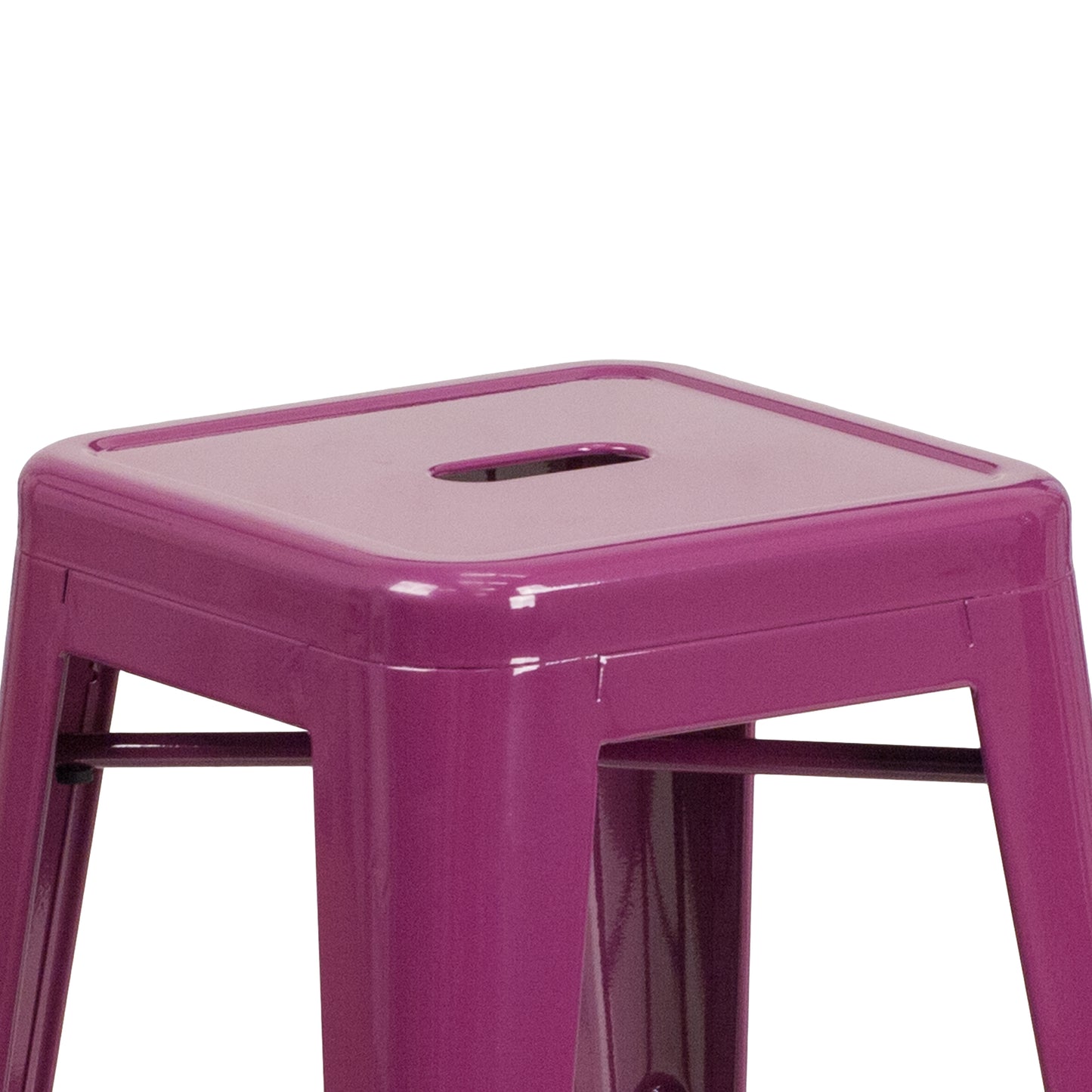 Kai Commercial Grade 24" High Backless Purple Indoor-Outdoor Counter Height Stool Purple