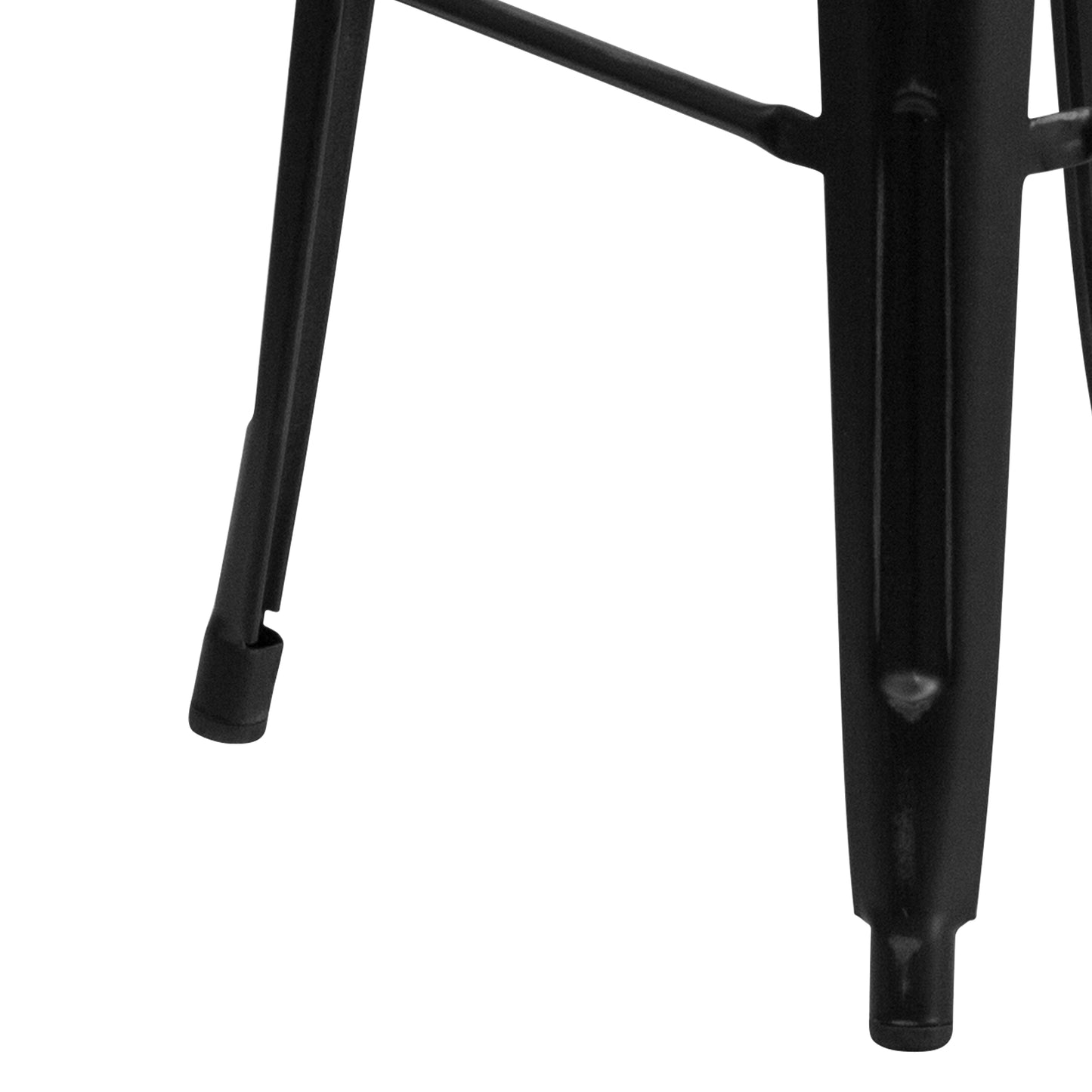 Kai Commercial Grade 30" High Backless Distressed Black Metal Indoor-Outdoor Barstool Black