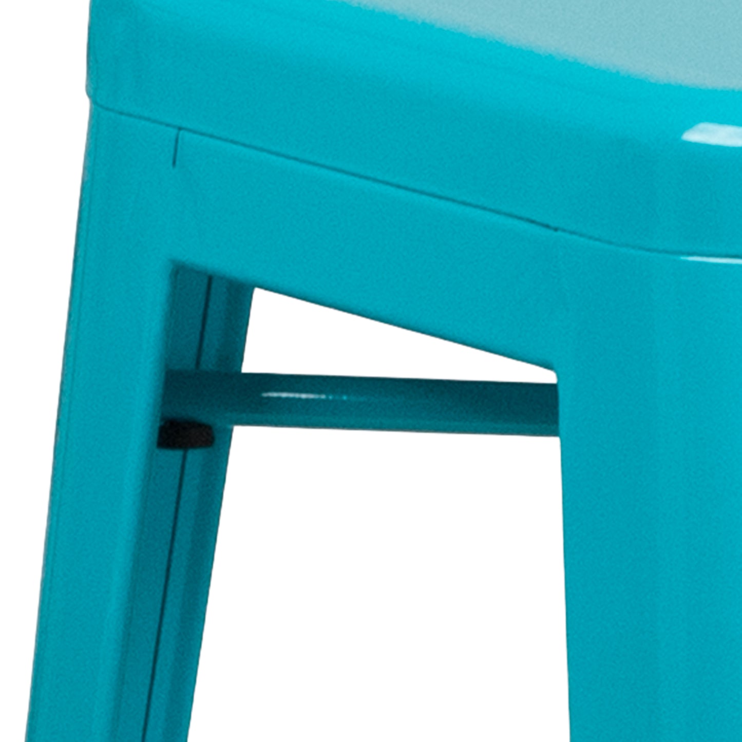 Kai Commercial Grade 30" High Backless Crystal Teal-Blue Indoor-Outdoor Barstool Crystal Teal-Blue