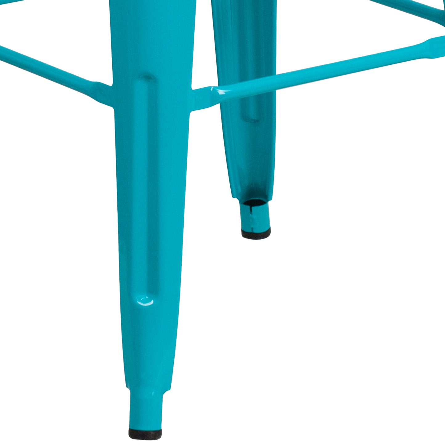 Kai Commercial Grade 30" High Backless Crystal Teal-Blue Indoor-Outdoor Barstool Crystal Teal-Blue