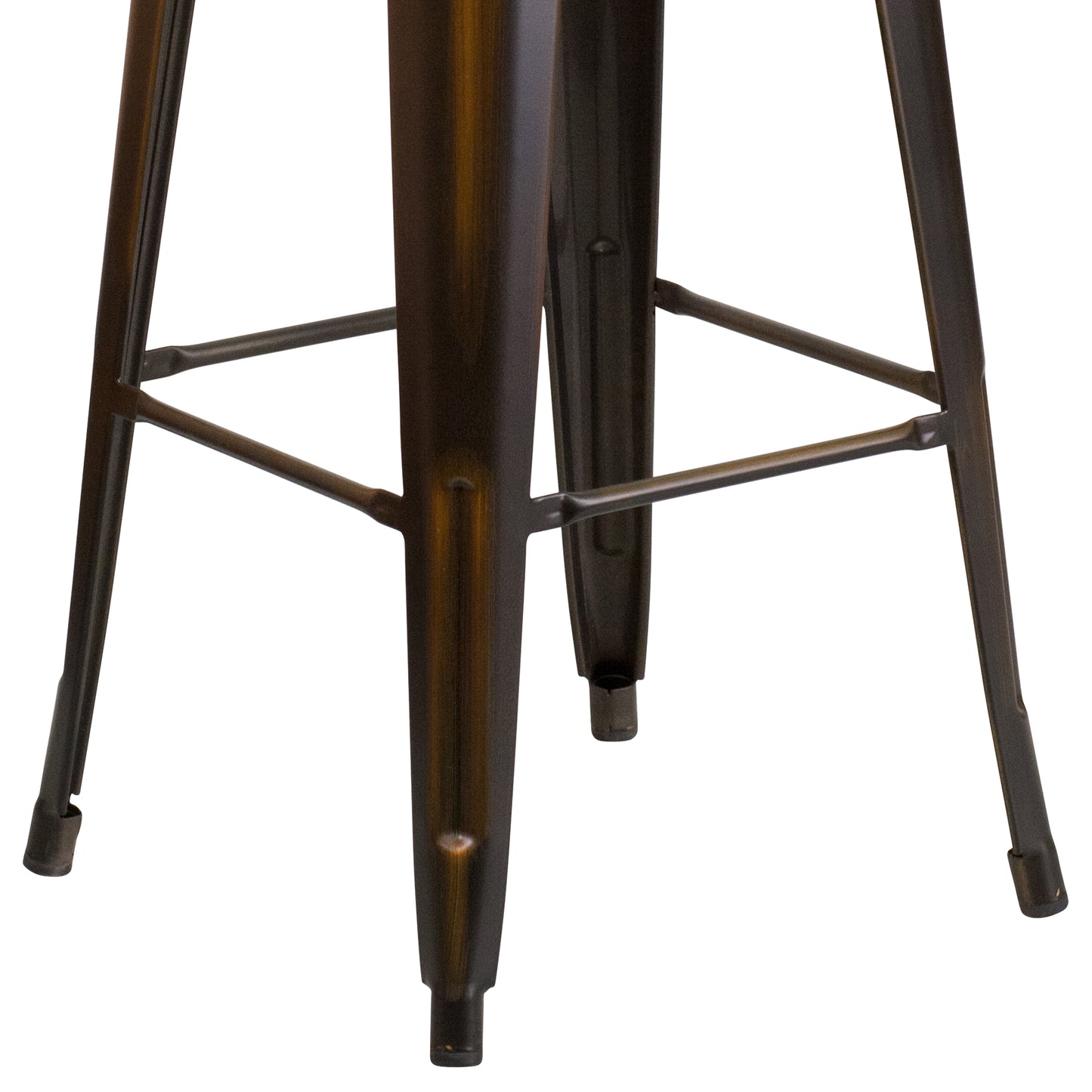 Kai Commercial Grade 30" High Backless Distressed Copper Metal Indoor-Outdoor Barstool Copper