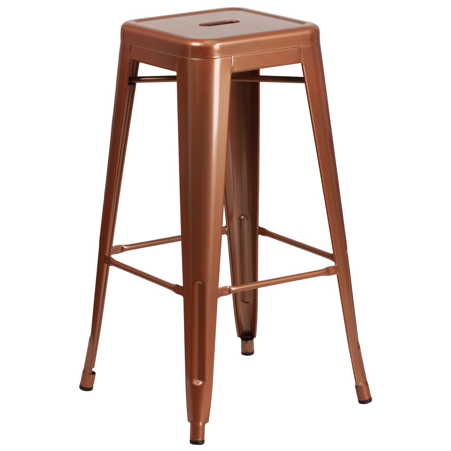 Kai Commercial Grade 30" High Backless Copper Indoor-Outdoor Barstool Copper
