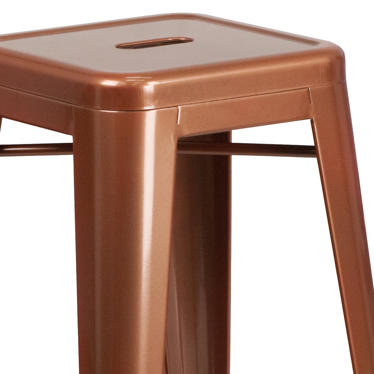 Kai Commercial Grade 30" High Backless Copper Indoor-Outdoor Barstool Copper