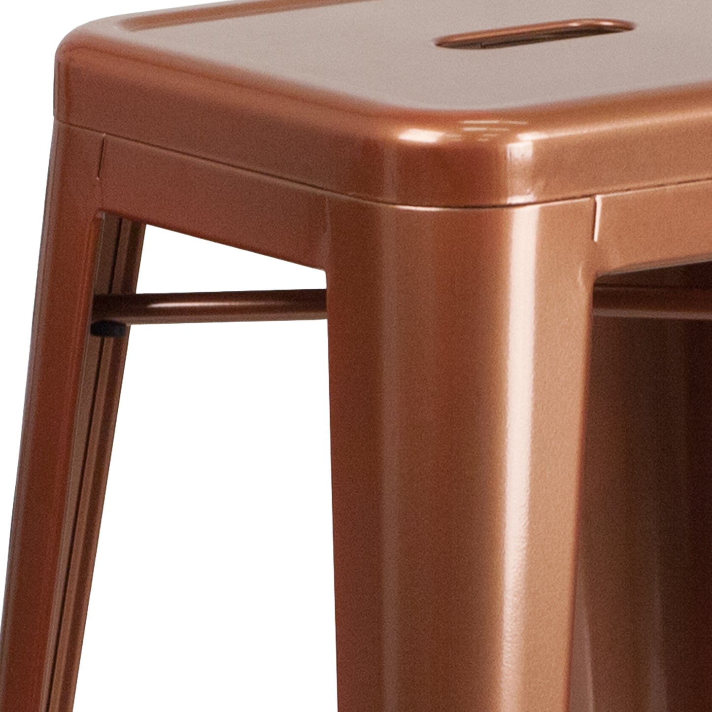 Kai Commercial Grade 30" High Backless Copper Indoor-Outdoor Barstool Copper