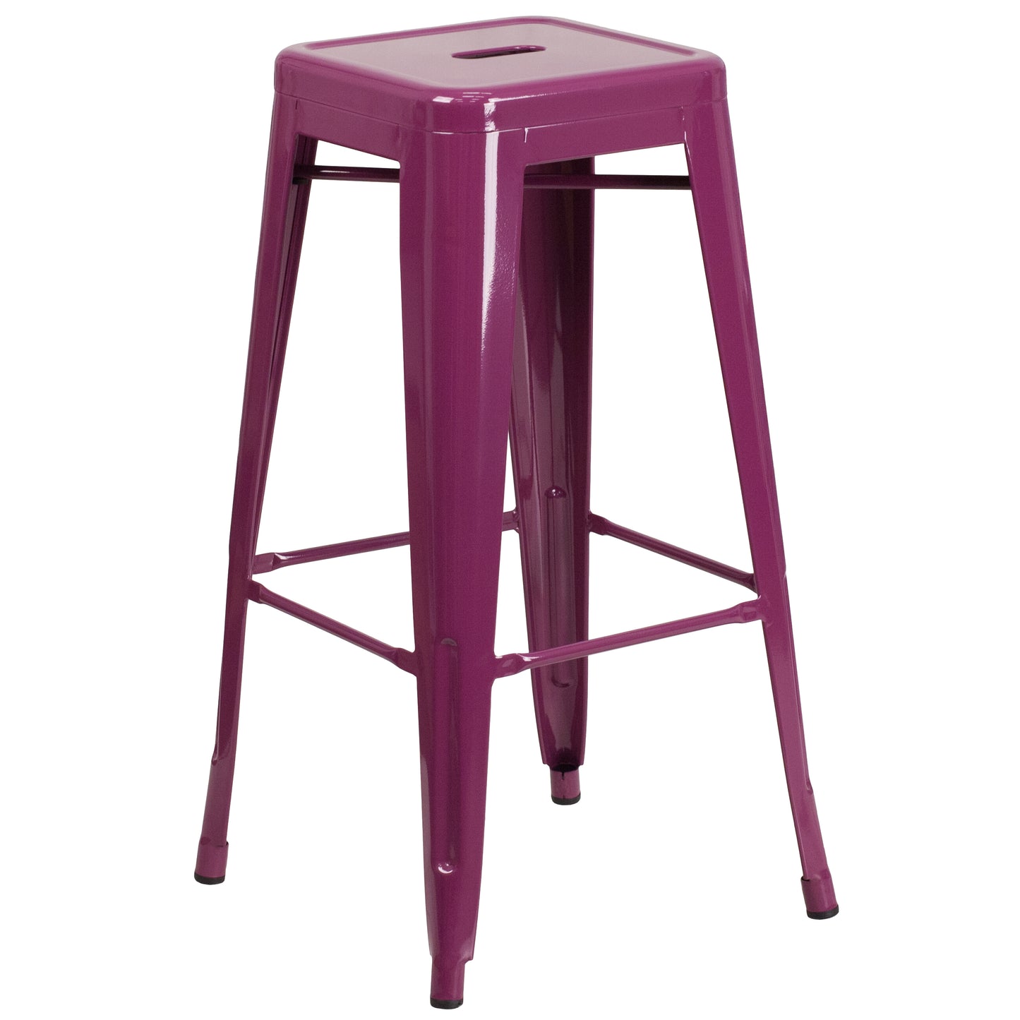 Kai Commercial Grade 30" High Backless Purple Indoor-Outdoor Barstool Purple
