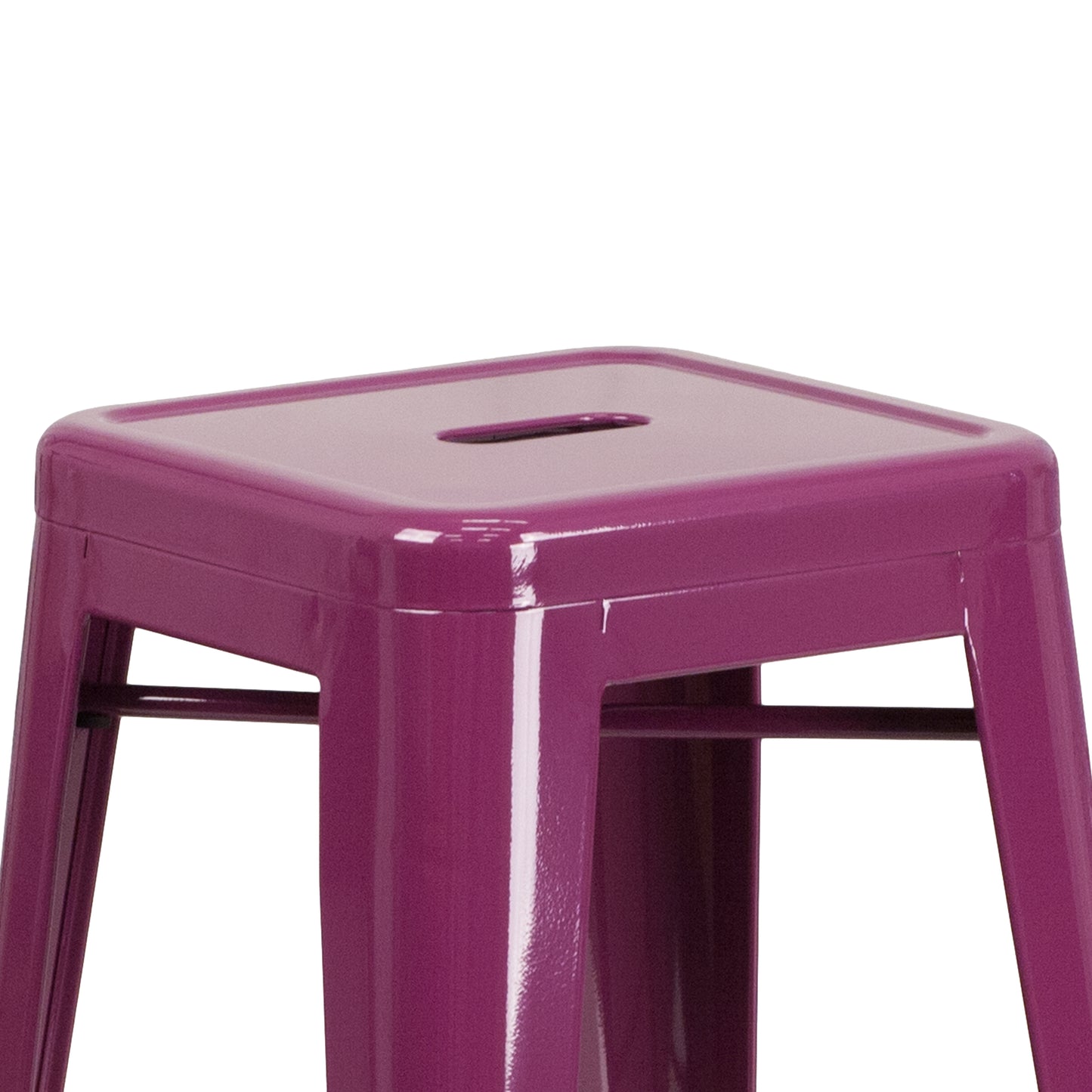 Kai Commercial Grade 30" High Backless Purple Indoor-Outdoor Barstool Purple