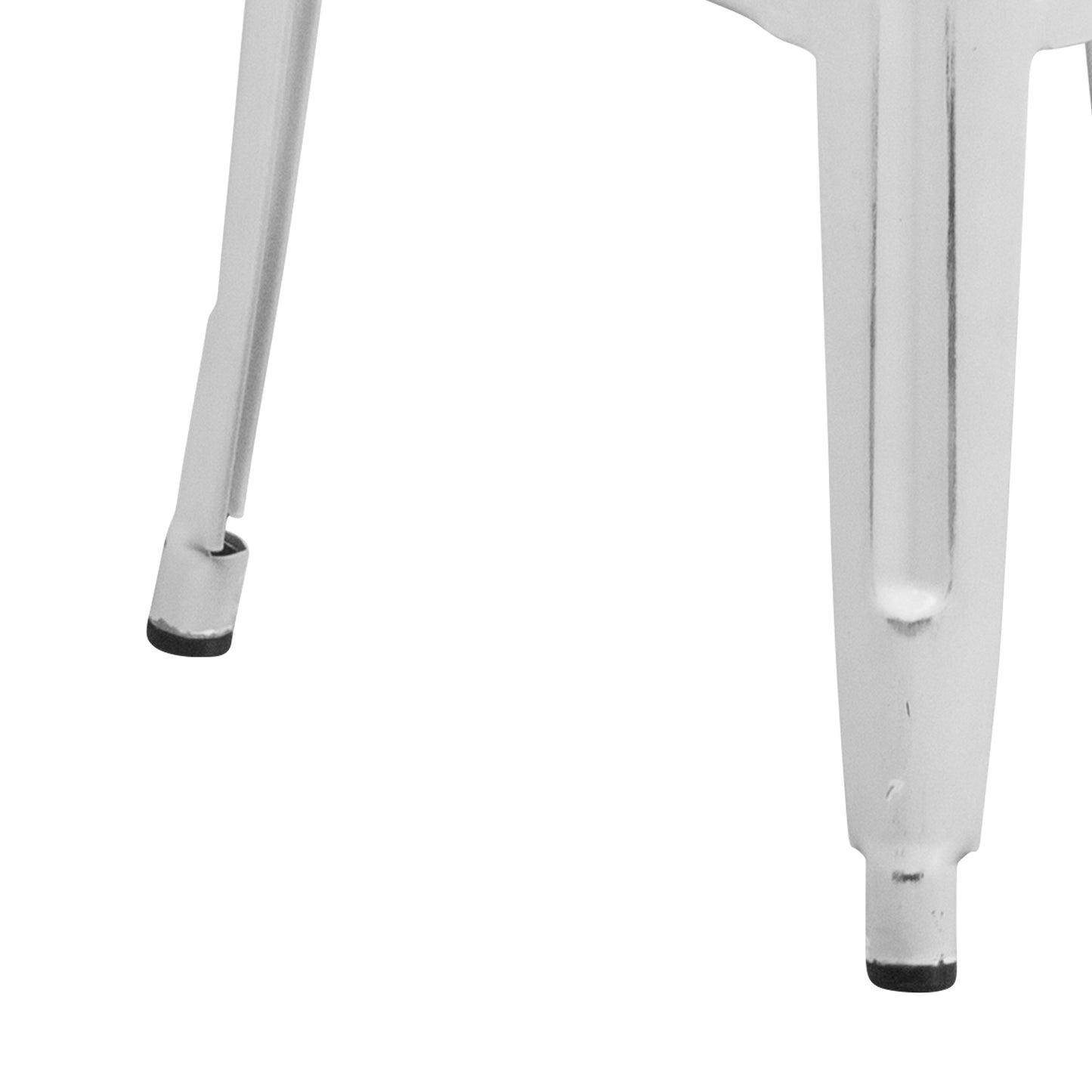 Kai Commercial Grade 30" High Backless Distressed White Metal Indoor-Outdoor Barstool White