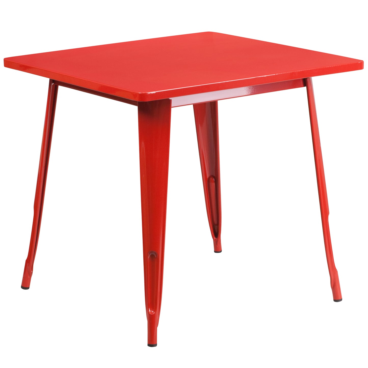 Felix Commercial Grade 31.5" Square Red Metal Indoor-Outdoor Table Red