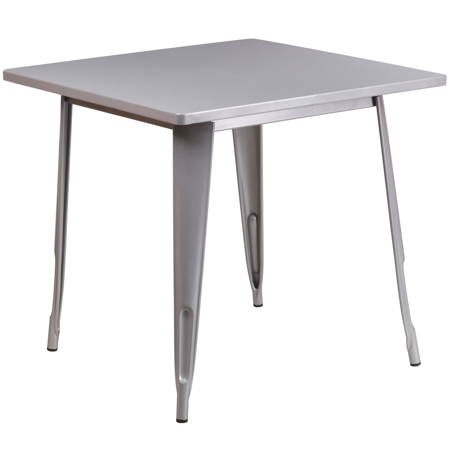 Felix Commercial Grade 31.5" Square Silver Metal Indoor-Outdoor Table Silver ET-CT002-1-SIL-GG