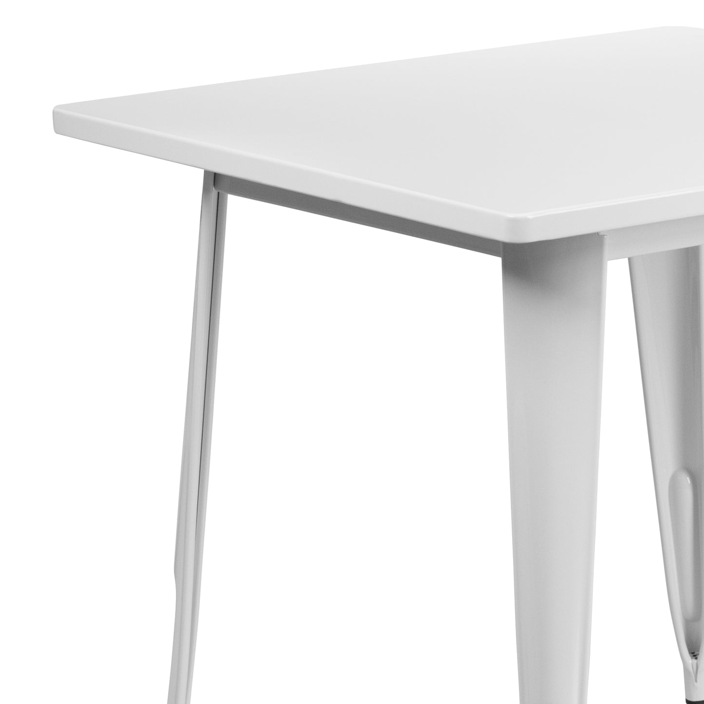 Felix Commercial Grade 31.5" Square White Metal Indoor-Outdoor Table White