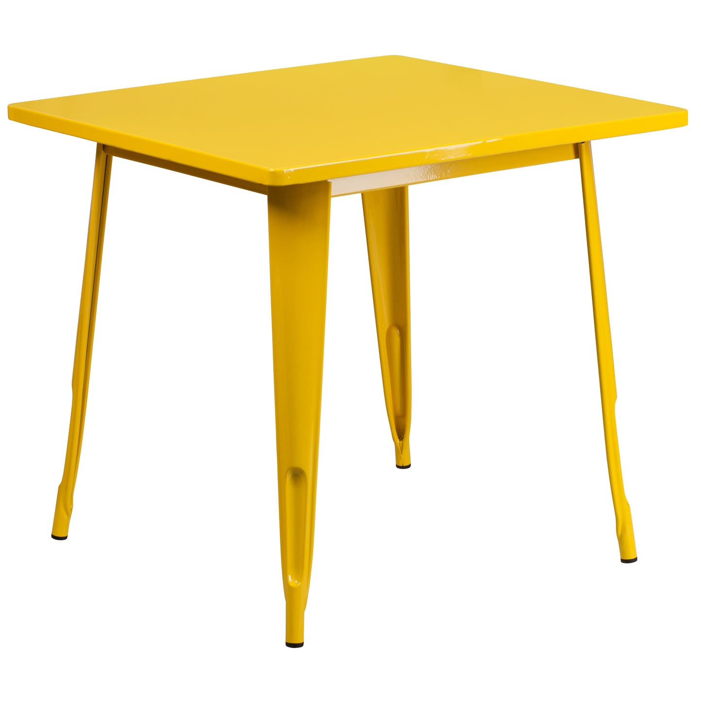 Felix Commercial Grade 31.5" Square Yellow Metal Indoor-Outdoor Table Yellow