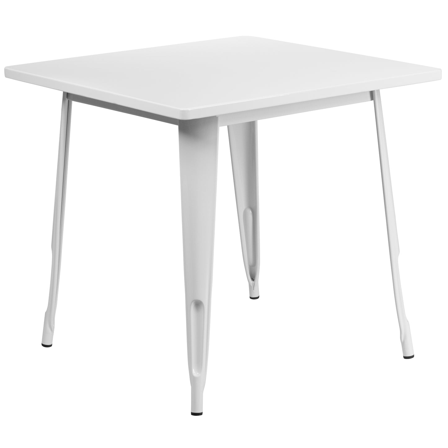 Grady Commercial Grade 31.5" Square White Metal Indoor-Outdoor Table Set with 4 Arm Chairs White ET-CT002-4-70-WH-GG