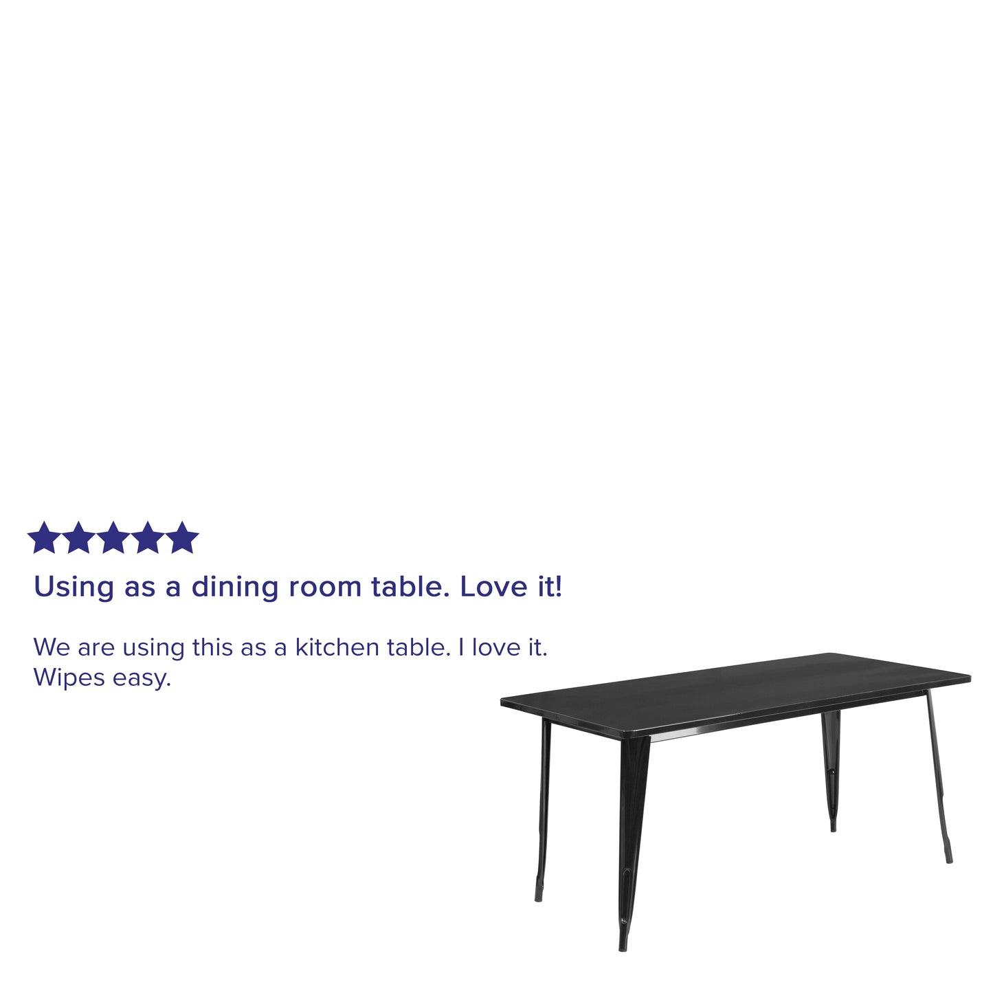Charis Commercial Grade 31.5" x 63" Rectangular Black Metal Indoor-Outdoor Table Black