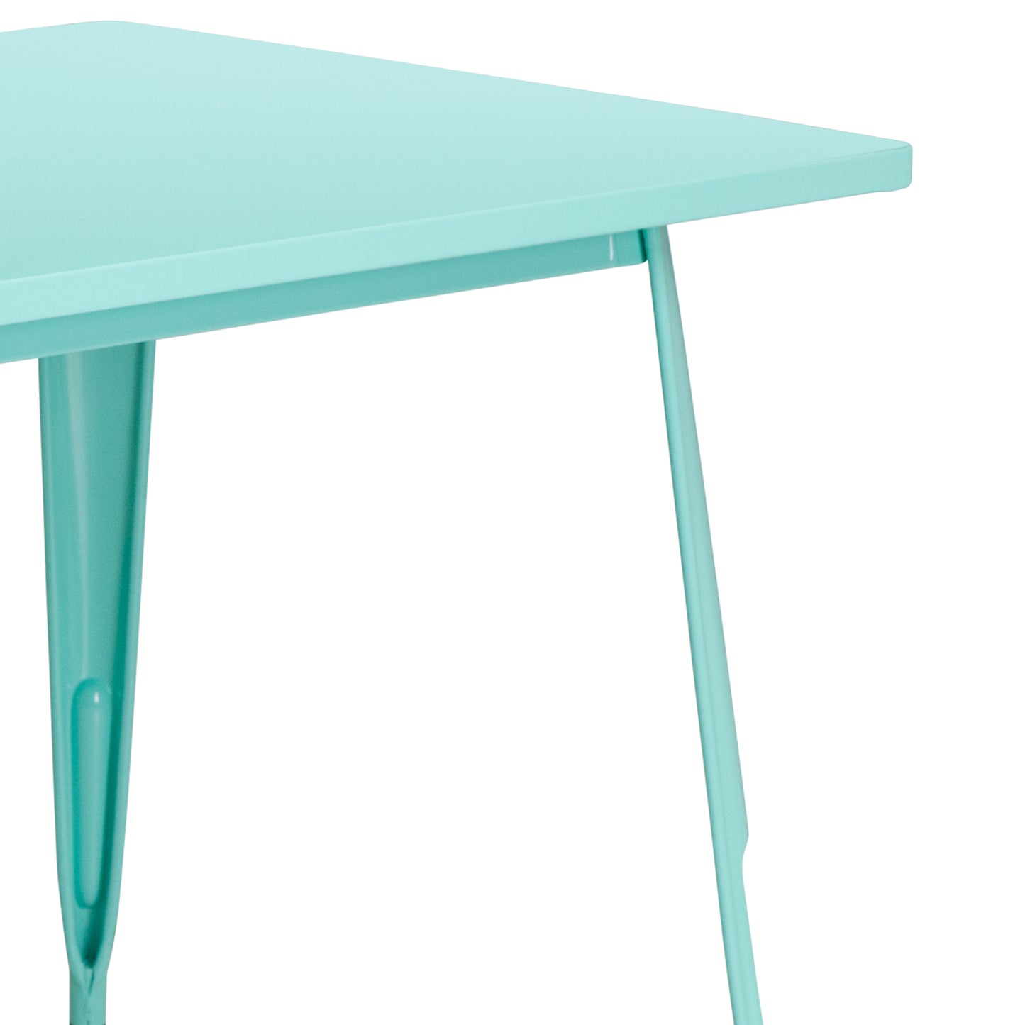 Charis Commercial Grade 31.5" x 63" Rectangular Mint Green Metal Indoor-Outdoor Table Mint Green