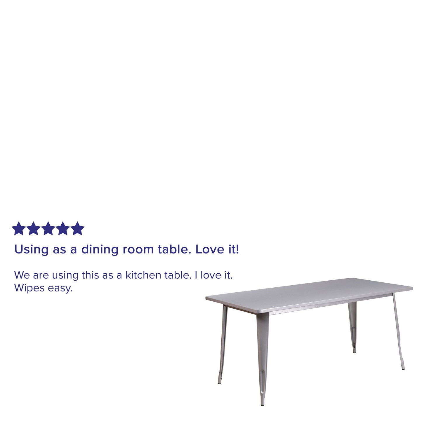 Charis Commercial Grade 31.5" x 63" Rectangular Silver Metal Indoor-Outdoor Table Silver