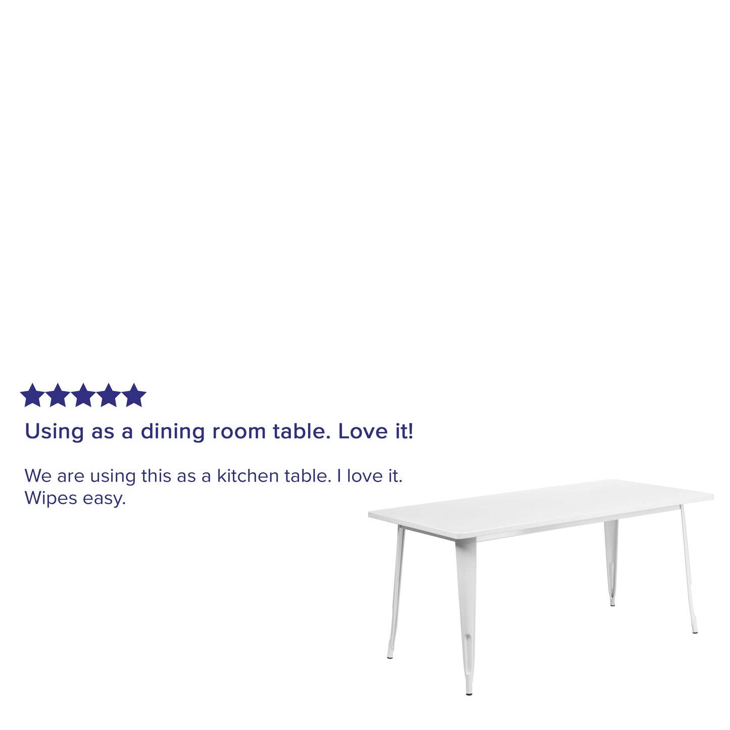 Charis Commercial Grade 31.5" x 63" Rectangular White Metal Indoor-Outdoor Table White