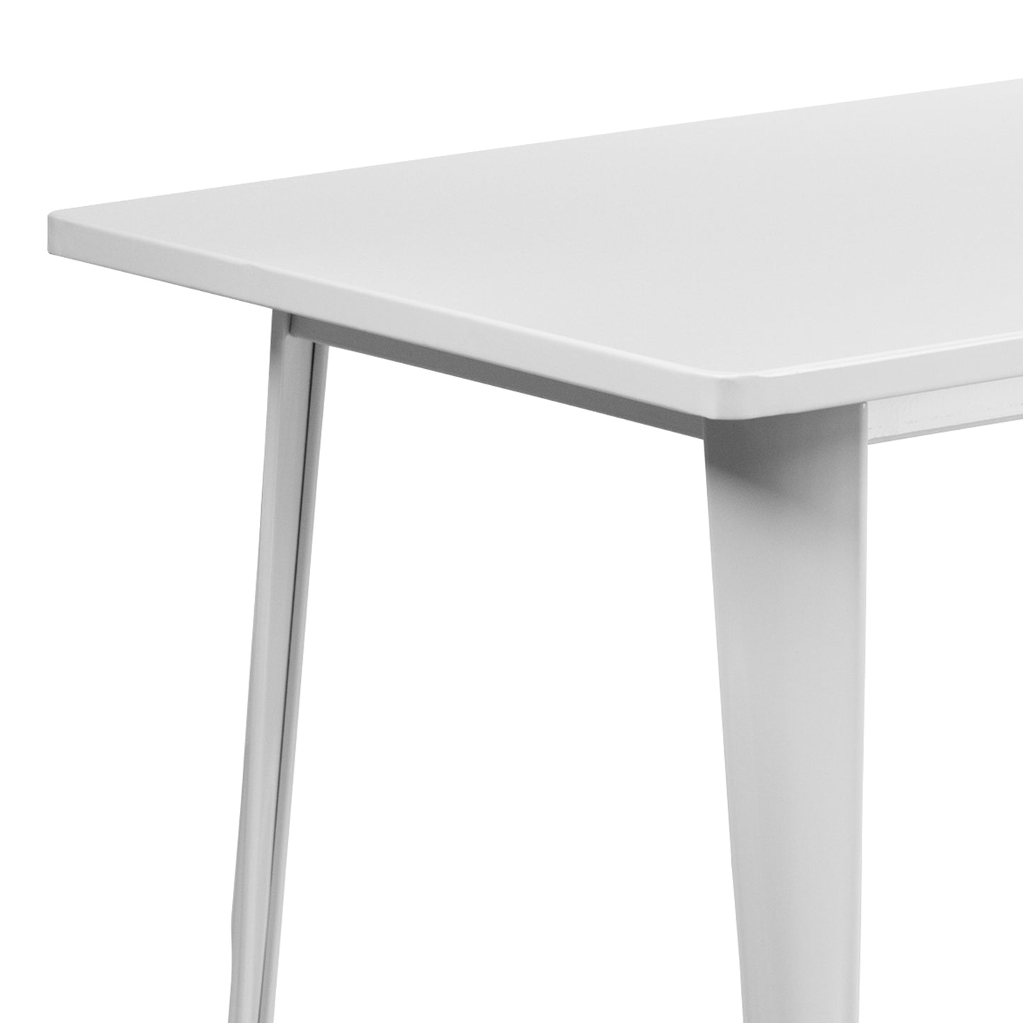 Charis Commercial Grade 31.5" x 63" Rectangular White Metal Indoor-Outdoor Table White