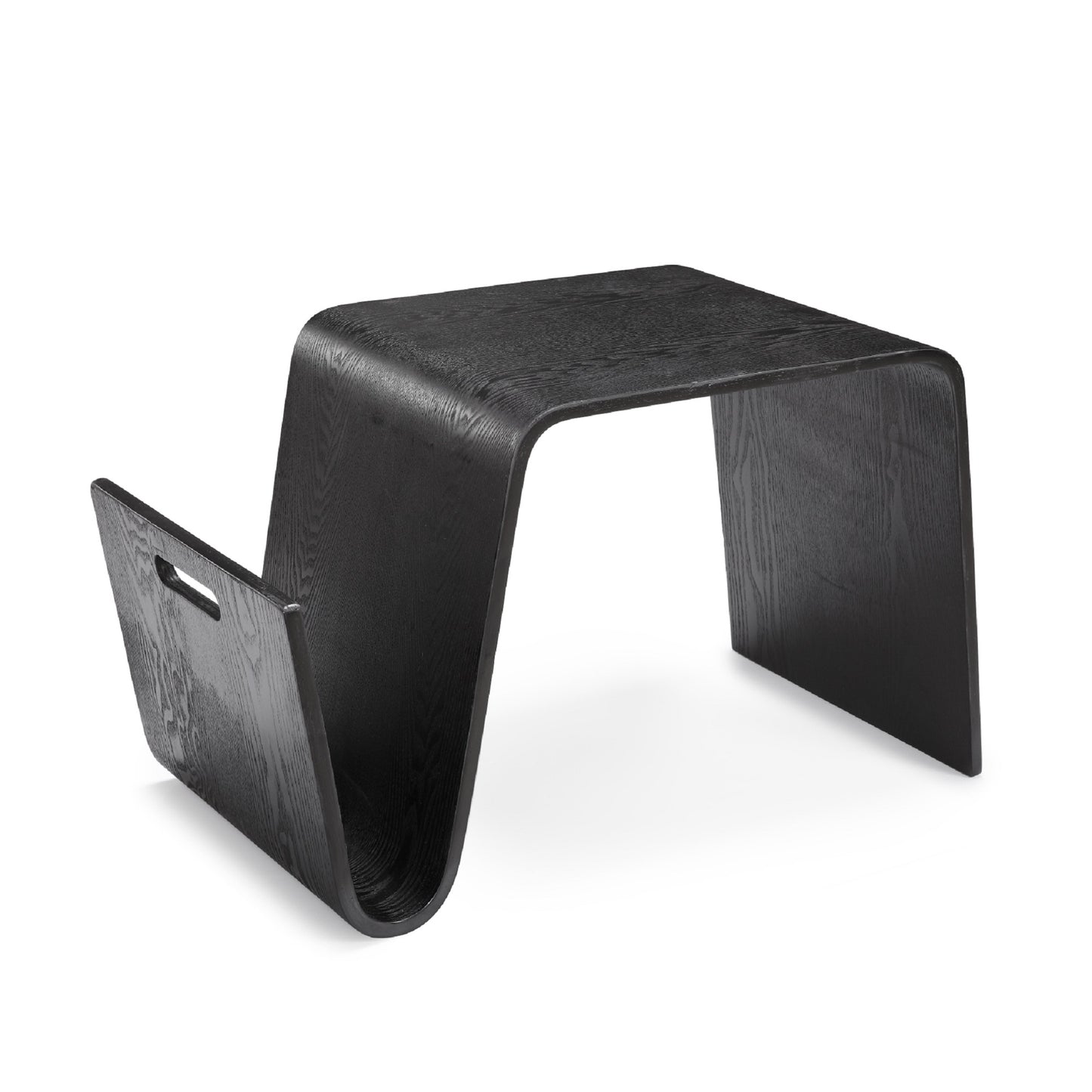 Manhattan Comfort Brookside 25.6 in. Black Rectangle Plywood and Ash Veneer End Table ET001-BK