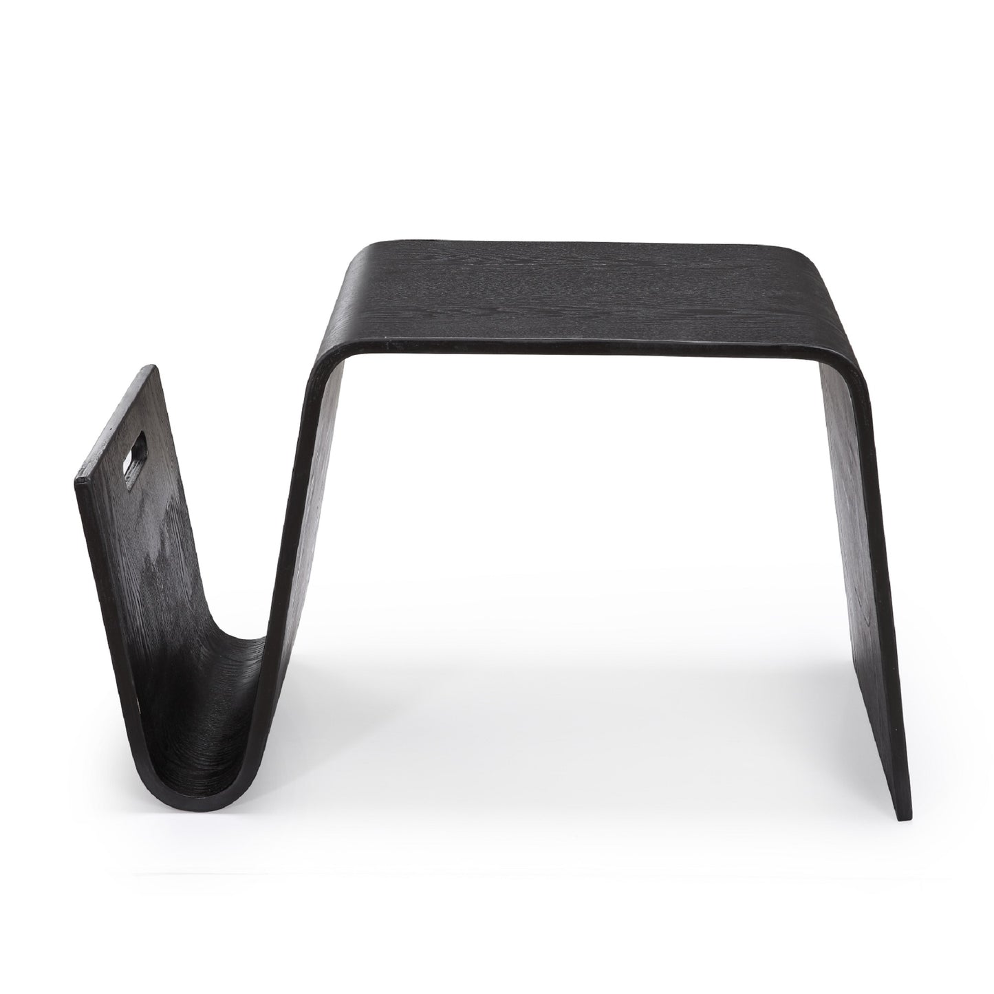 Manhattan Comfort Brookside 25.6 in. Black Rectangle Plywood and Ash Veneer End Table ET001-BK