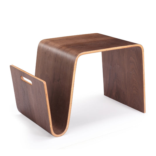 Manhattan Comfort Brookside 25.6 in. Walnut Rectangle Plywood and Ash Veneer End Table ET001-WA