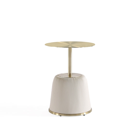 Anderson Modern Metal Top Upholstered End Table in Cream ET004-CR