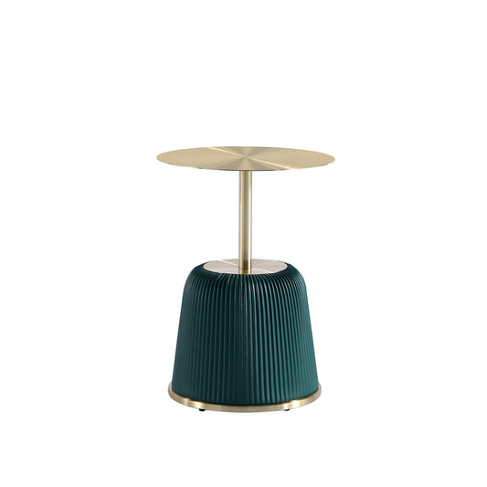 Anderson Modern Metal Top Upholstered End Table in Green ET004-GR