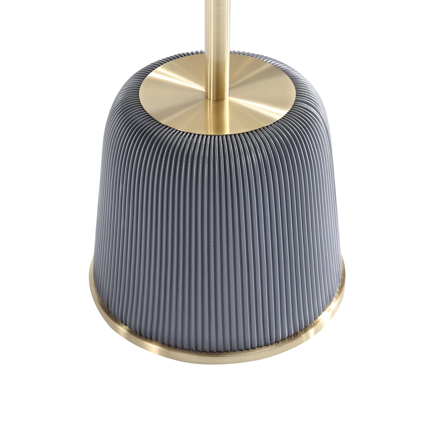 Manhattan Comfort Modern Anderson End Table 1.0 Upholstered in Grey Leatherette with Gold Tabletop ET004-GY