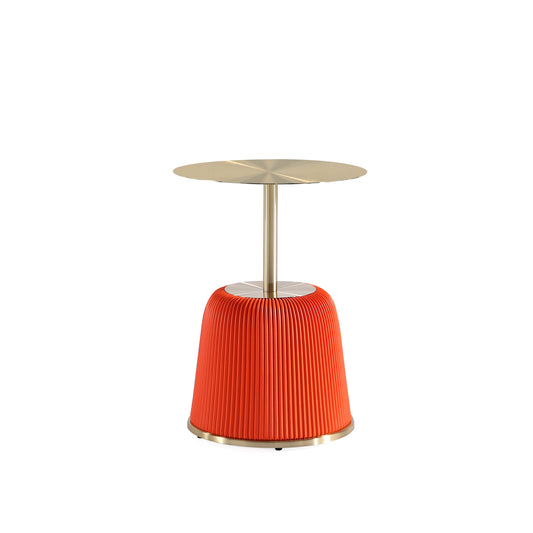 Anderson Modern Metal Top Upholstered End Table in Orange ET004-OR