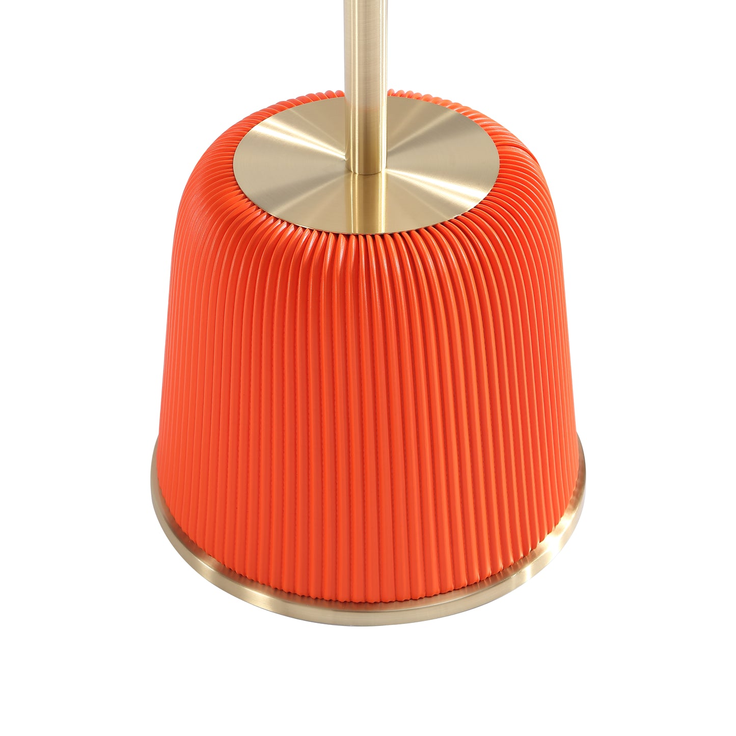 Manhattan Comfort Modern Anderson End Table 1.0 Upholstered in Orange Leatherette with Gold Tabletop ET004-OR