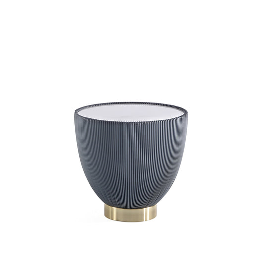 Anderson Modern Sintered Stone Top Upholstered End Table in Gray ET005-GY