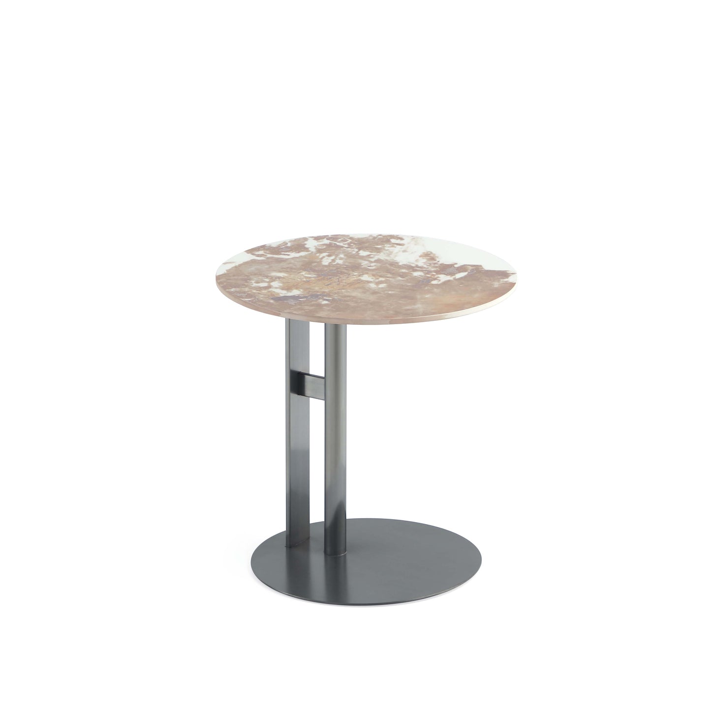 Alondra Modern Glam Sintered Stone Top End Table in Black ET007