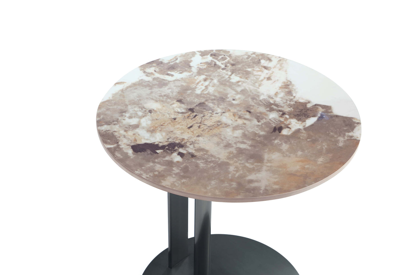 Alondra Modern Glam Sintered Stone Top End Table in Black ET007