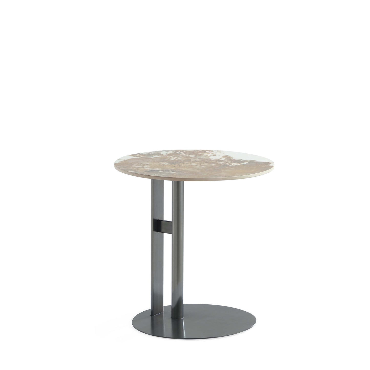 Alondra Modern Glam Sintered Stone Top End Table in Black ET007