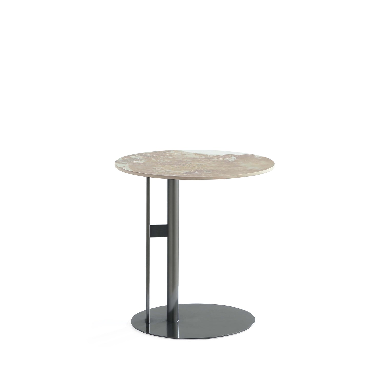 Alondra Modern Glam Sintered Stone Top End Table in Black ET007