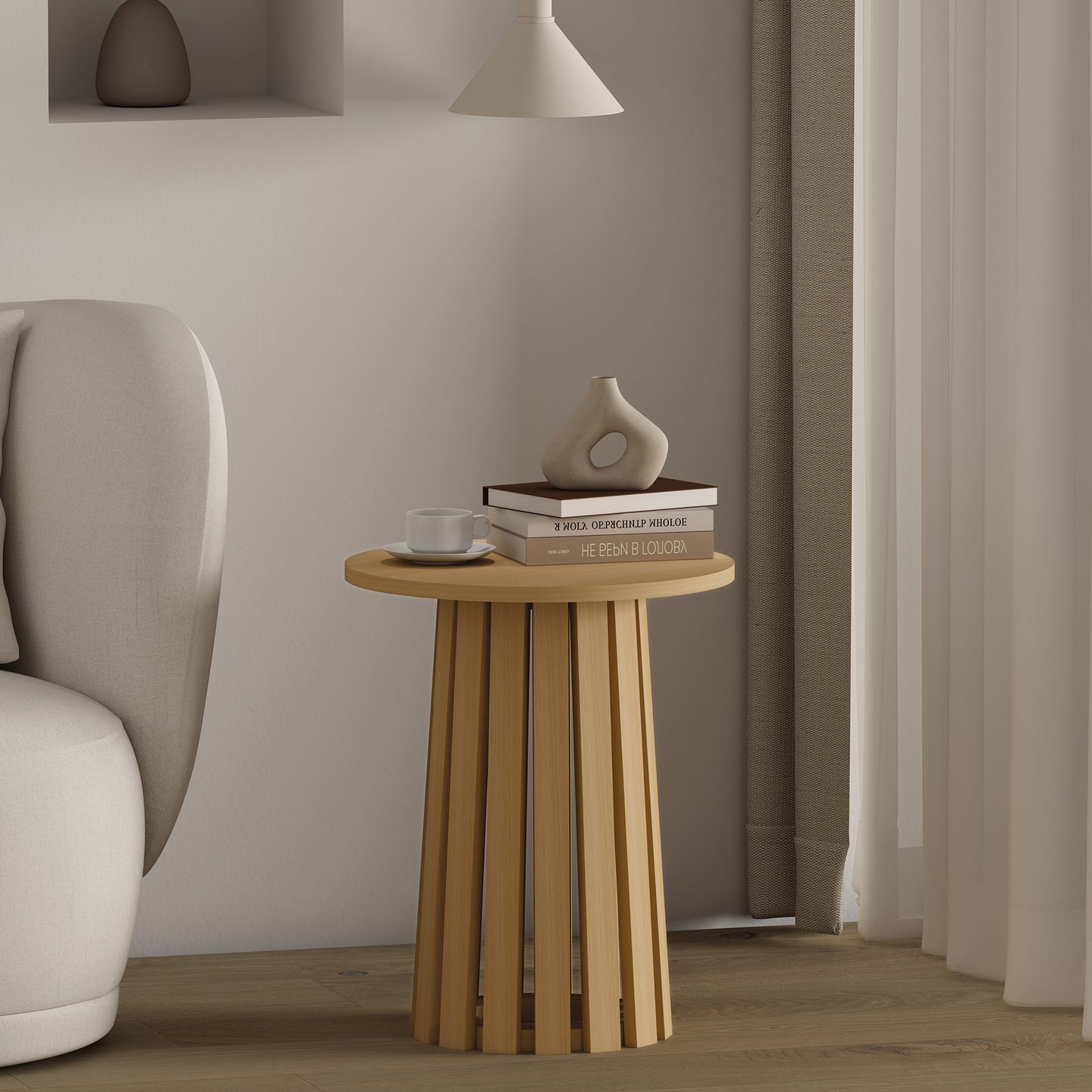 Layla Scandinavian Modern End Table in Light Oak ET012-NA