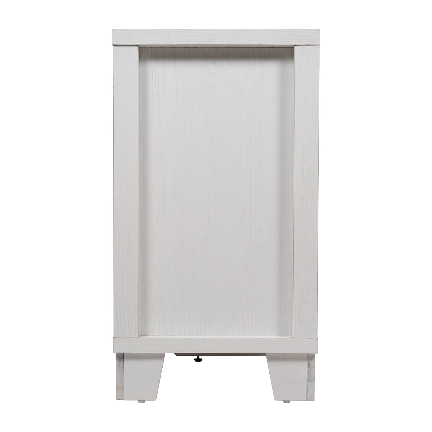 Wells White 59 Inch Modern Kitchen and Dining Room Buffet Sideboard Storage Cabinet, Engineered Wood with 3 Tempered Glass Doors and 3 Drawers White