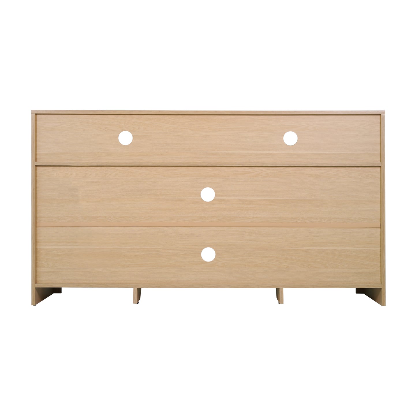 Malaki Mid-Century Modern 58 Inch Buffet Sideboard with 2 Soft Close Doors and Adjustable Center Shelf, TV Stand for up to 65" TV's, Natural/Rattan Natural