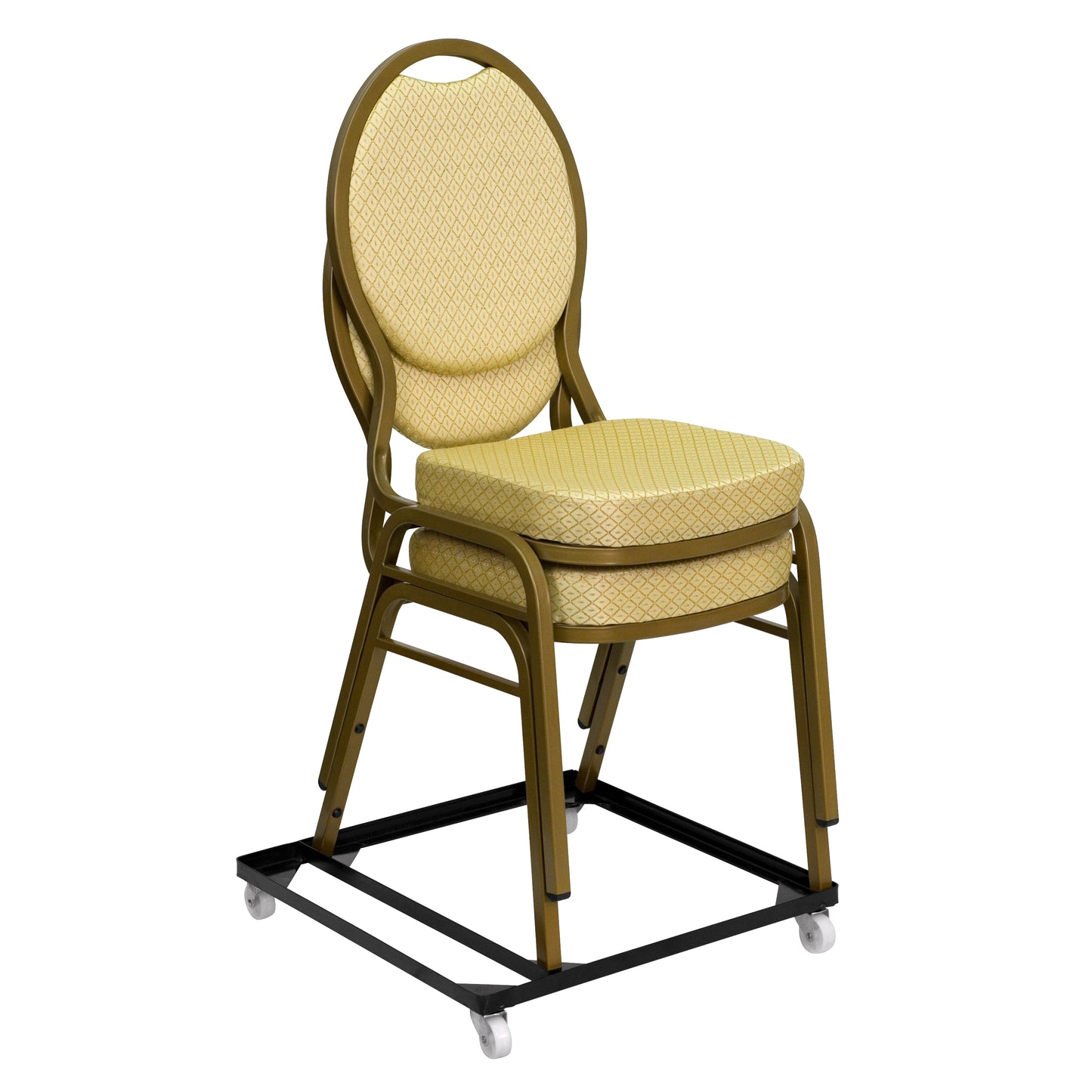 HERCULES Series Steel Stack Chair and Church Chair Dolly Black