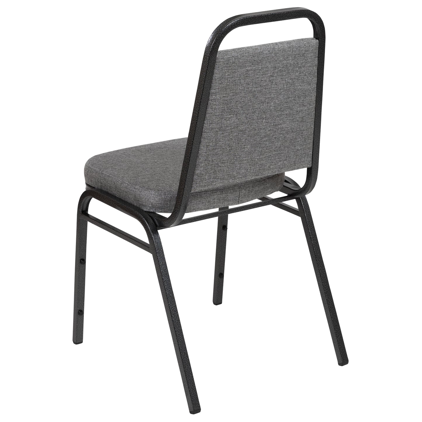 HERCULES Series Trapezoidal Back Stacking Banquet Chair with 2.5" Thick Seat in Gray Fabric - Silver Vein Frame Gray Fabric/Silver Vein Frame