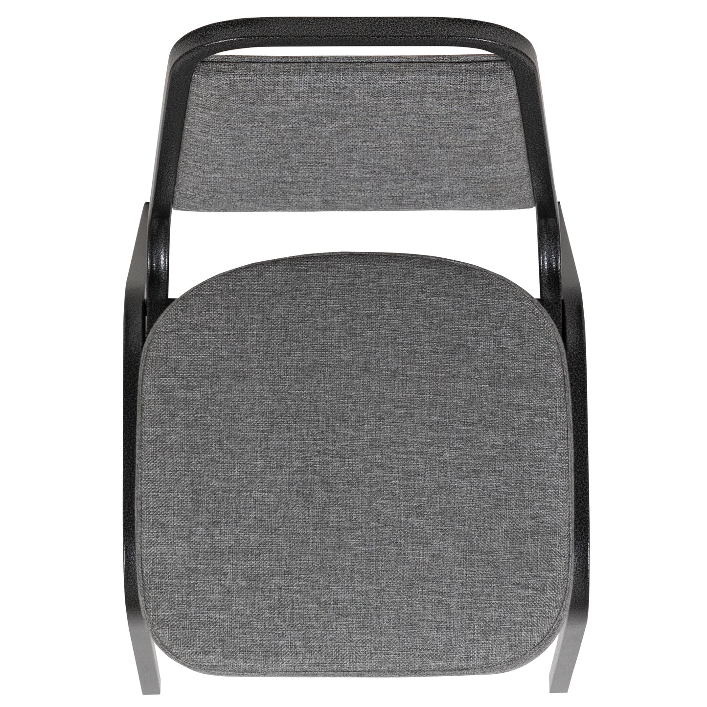 HERCULES Series Trapezoidal Back Stacking Banquet Chair with 2.5" Thick Seat in Gray Fabric - Silver Vein Frame Gray Fabric/Silver Vein Frame