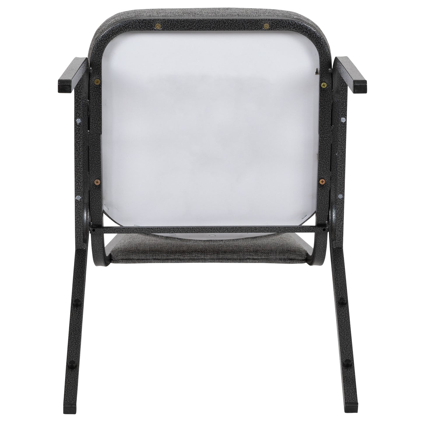 HERCULES Series Trapezoidal Back Stacking Banquet Chair with 2.5" Thick Seat in Gray Fabric - Silver Vein Frame Gray Fabric/Silver Vein Frame