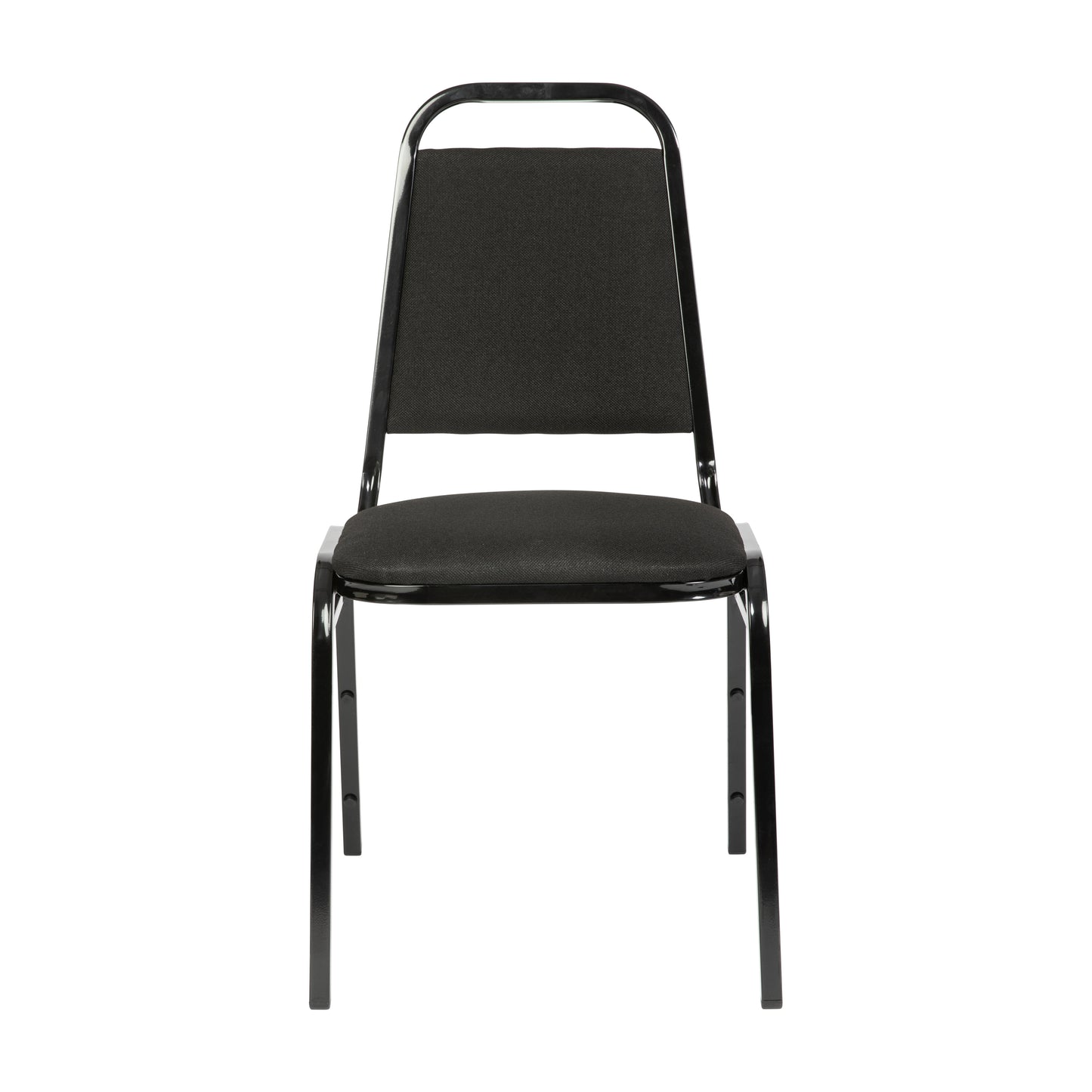 HERCULES Series Trapezoidal Back Stacking Banquet Chair in Black Fabric - Black Frame Black Fabric/Black Frame